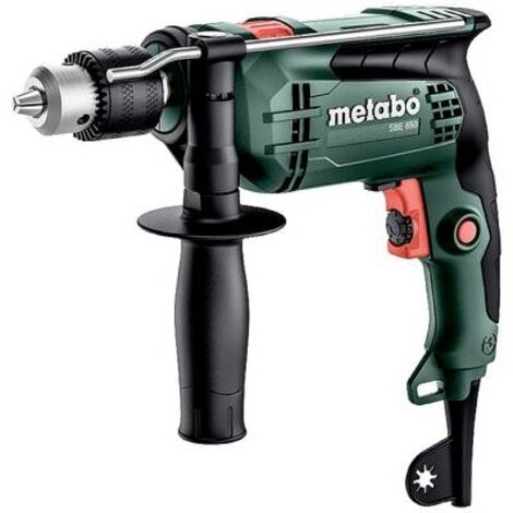 Metabo – Perceuse à percussion 650W – Vitesse 1500 tr/min – Ø perforation béton 14mm – Mandrin 1.5-13mm – 600742000