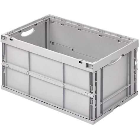 Alutec – Bac de rangement pliable 5100 – Dimensions 400 x 600 x 320 mm – Polypropylène gris – Charge max 60 kg