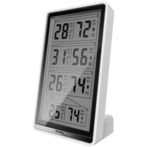 Thermo-hygromètre radiopiloté numérique Techno Line WS 7060 blanc, noir S896761 (1/5)
