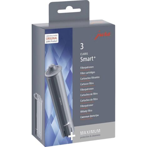 Filtre à charbon pour machines à café Jura CLARIS Smart – Lot de 3 cartouches – Réduit le calcaire et améliore l'hygiène (1/10)