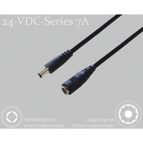 BKL Electronic 075914 Connecteur DC connecteur creux DC - raccord DC 2.1 mm 5.5 mm 2.1 mm 2 m 1 pc(s) Single (1/2)