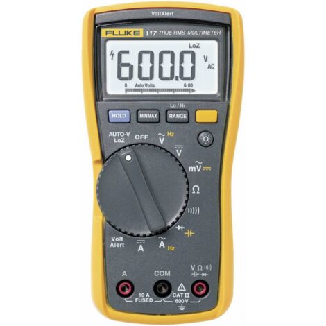 Fluke 117 Multimètre étalonné (ISO) numérique CAT III 600 V Affichage (nombre de points): 6000 (1/3)