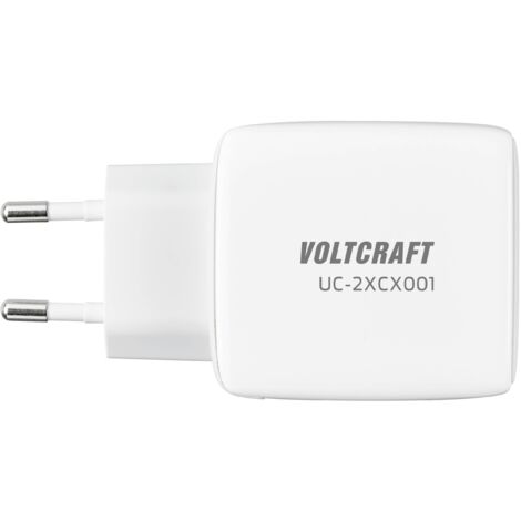 VOLTCRAFT UC-2ACX001 USB-Ladegerät 32W Mit USB & USB-C Power Delivery – 2 Ausgänge, Max. 3000 MA | Kompakter Steckerlader Für Unterwegs