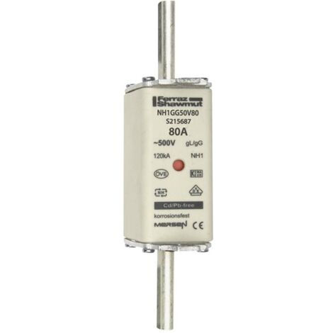 Mersen 1B159.000000 Fusible NH Taille du fusible = 1 80 A 500 V 1 pc(s) S559951 (1/2)