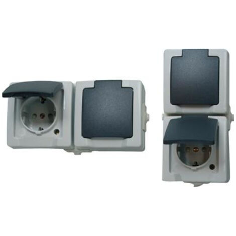 Prise 2P+T avec clapet Kopp 136956008 Nautic gris S559651 (1/5)