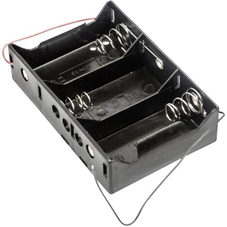 MPD BH3DW Support de pile 3x LR20 (D) raccordement par fils (L x l x H) 107 x 71 x 28 mm