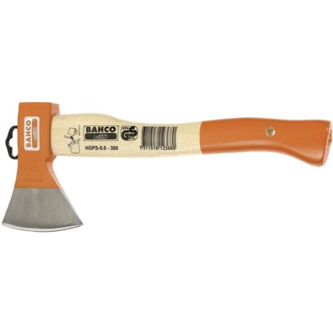 Bahco – Hachette 400 mm 1260 g – Manche en frêne incurvé laqué – Coupe nette pour bois dur – Perforation euro pour suspension
