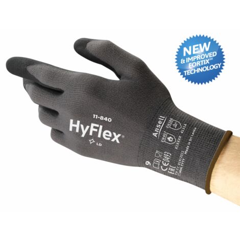 Ansell 11840R090-1P HyFlex® Nylon, Spandex® Gants de travail Taille: 9 EN 388:2016, EN 420-2003, EN 407:2020, EN 388-20