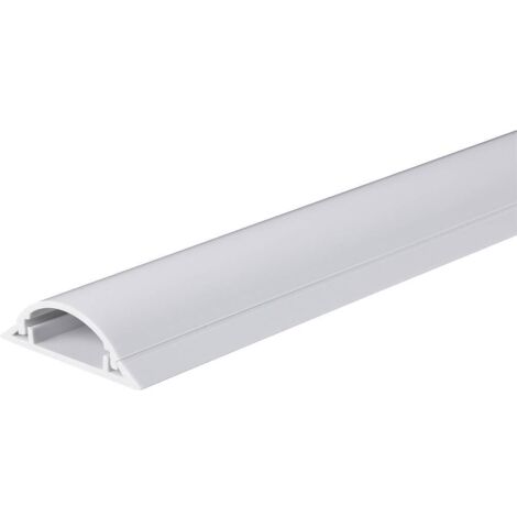 Tru Components – Protège-câbles PVC 1572567 – Longueur 1000 mm – 1 canal pour câbles Ø 11.5 x 24.5 mm – Installation facile avec adhésif double face
