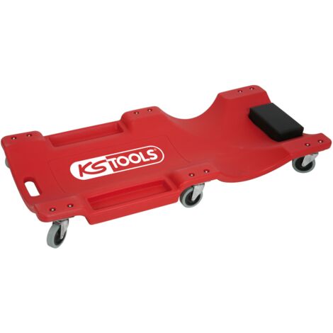 Ks Tools – Chariot de visite ergonomique 1030 x 480 x 115 mm – 120 kg de charge – 6 roues directionnelles – Bacs de rangement intégrés