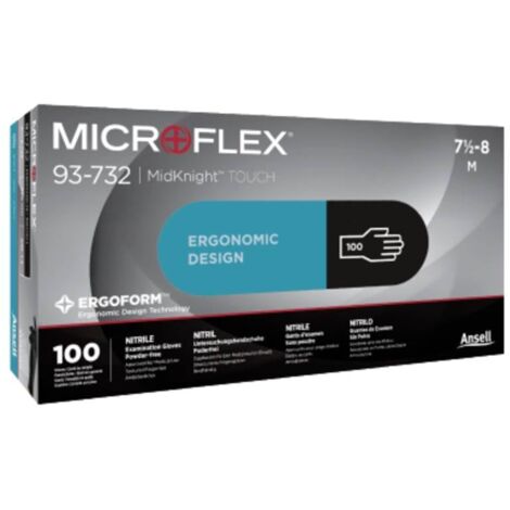 Ansell MICROFLEX® 93732070 100 pc(s) Nitrile Gants à usage unique Taille: 7 EN 374-5, EN 374-2, EN 374-4, EN 21420:2020