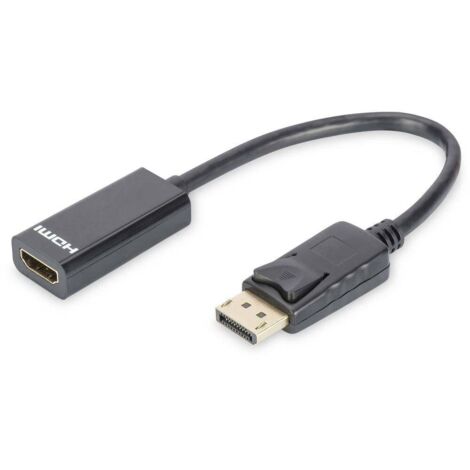 Digitus DB-340400-001-S DisplayPort / HDMI Adaptateur [1x DisplayPort mâle - 1x HDMI femelle] noir rond, blindage doubl (1/4)