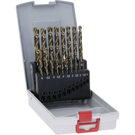 Jeu de forets à métaux Bosch HSS-Co (alliage de cobalt), ProBox 19 pièces DIN 338 1-10 mm