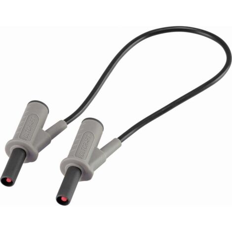Cordon de mesure de sécurité[Banane mâle 4 mm -Banane mâle 4 mm ] Ultra flexibles 25.00 cmnoirMSB- (1/4)