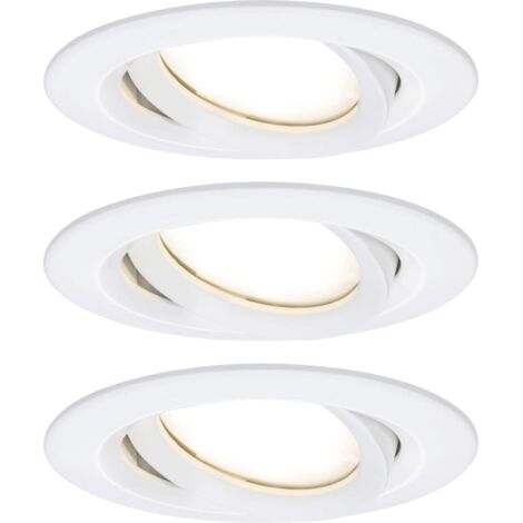 Paulmann Spot encastrable pour salle de bains jeu de 3 18 W blanc mat X236312 (1/5)