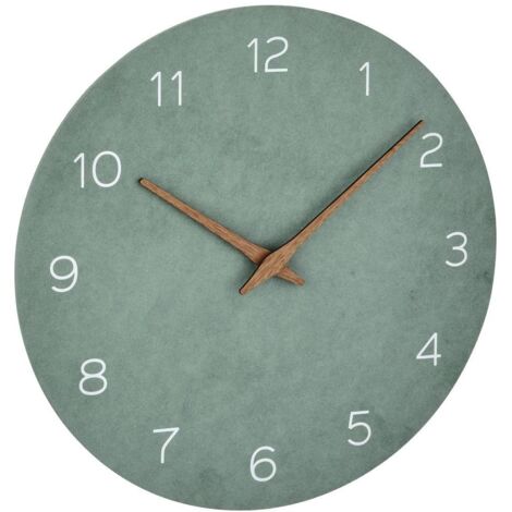 Horloge murale à quartz ronde 297 mm – Cadran en MDF jade vert – Fonctionnement silencieux – Design minimaliste pour intérieur naturel – Tfa Dostmann