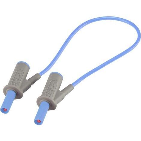 Cordon de mesure de sécurité[Banane mâle 4 mm -Banane mâle 4 mm ] Ultra flexibles 25.00 cm,bleu,MSB-501 10 A (1/5)