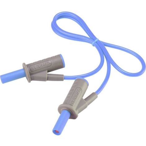 Cordon de mesure de sécurité[Banane mâle 4 mm -Banane mâle 4 mm ] Ultra flexibles 0.50 m,bleu,MSB-501 10 A (1/4)