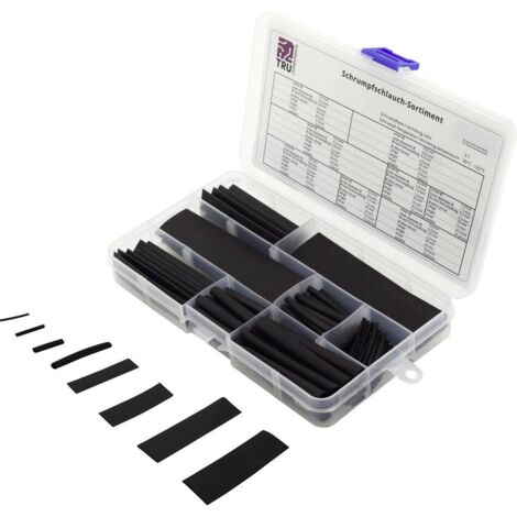 ASSORTIMENT DE GAINES THERMORÉTRACTABLES 3:1 TRU COMPONENTS TC-6793936 NOIR 100 PC(S) (1/3)