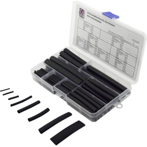 TRU COMPONENTS TC-6793940 Assortiment de gaines thermorétractables noir Taux de retreint:3:1 100 pc(s) (1/3)