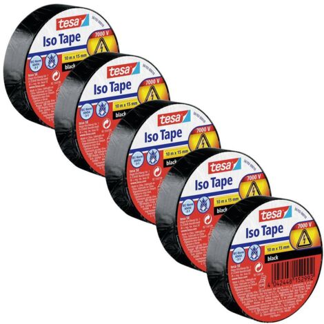 tesa 56192-00502-23 Ruban isolant tesa® noir (L x l) 10 m x 15 mm 5 pc(s) D024662 (1/3)