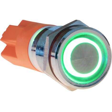 Joy-it Button12E-03 Button12E-03 Bouton-poussoir à rappel vert (Ø x L) 12 mm x 26.50 mm IK10, IP67 1 pc(s) (1/2)