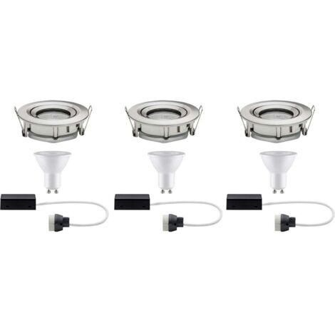 Paulmann Spot encastrable pour salle de bains jeu de 3 21 W fer (brossé) X236252