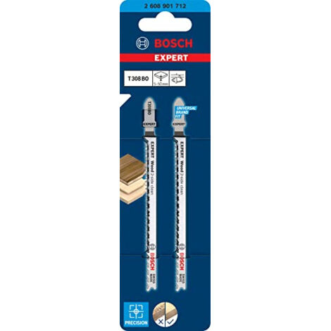 Bosch – Lame de scie sauteuse 2608901712 pour bois tendre – 2 pièces – Coupe nette jusqu'à 50 mm – Géométrie 2 voies pour finition propre (1/5)