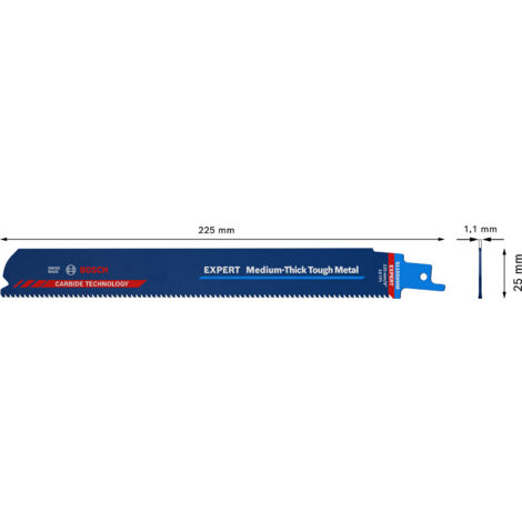 Bosch Accessories 2608900375 EXPERT « Medium-Thick Tough Metal » S 1155 lame de scie sabre HHM, 3 pièces Longueur lame