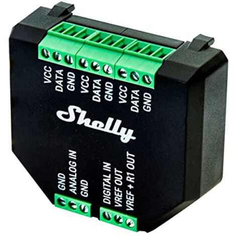 Interface de capteur Shelly Plus Add-On – Mesure température et humidité – Compatible avec capteurs DS18B20 et DHT22 – Installation sans base