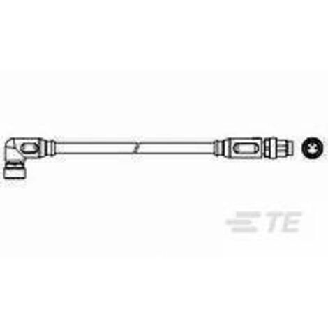TE Connectivity 2273124-4 Câble de raccordement M8 femelle, coudé, mâle, droit 1.50 m Nombre de pôles: 3 1 pc(s) (1/2)