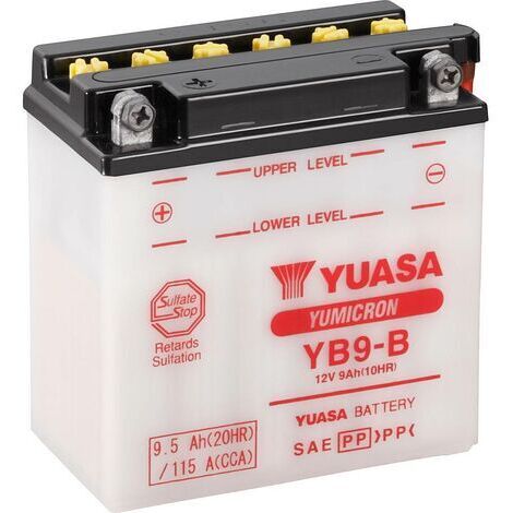 Yuasa YB9-B Batterie de moto 12 V 9 Ah Type de pôle: Borne à vis type 6 (1/2)