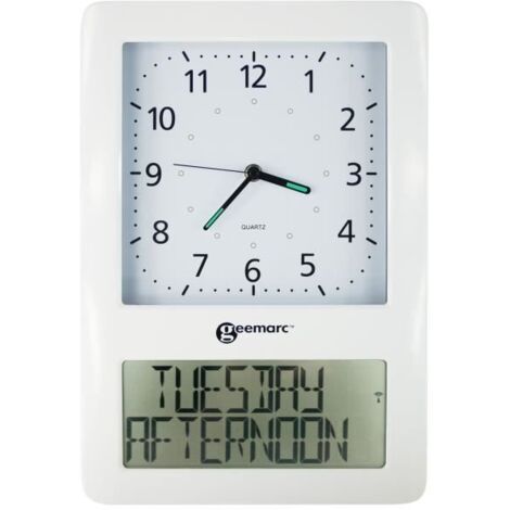 Geemarc VISO50WHVDE radiopiloté(e) Horloge murale blanc (1/5)