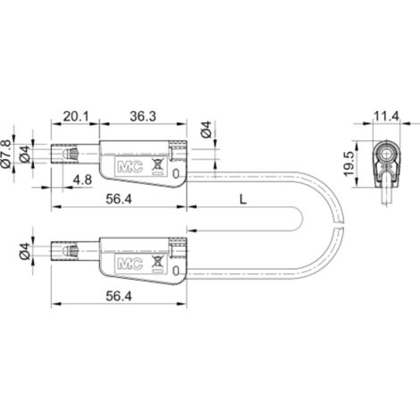 Stäubli SLK-4N-F25 Cordon de mesure 75 cm vert 1 pc(s)
