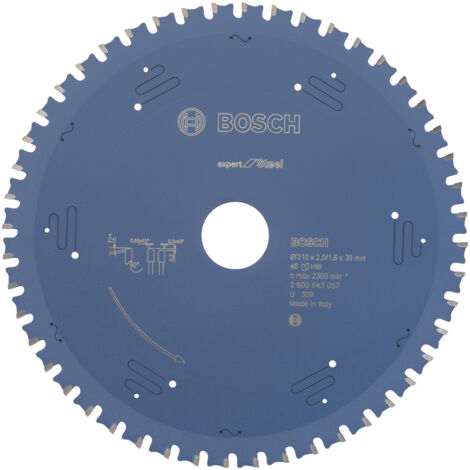 Bosch – Lame de scie circulaire 210mm – Alésage 30mm – 48 dents MTCG pour acier – Revêtement ProteQtion anti-corrosion – Coupe nette et précise - 2608643057