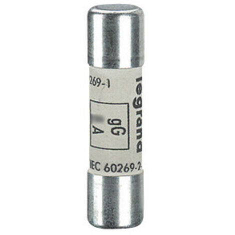 Legrand – Fusible cylindrique 10 A 500 V AC – Classe gG – Capacité de coupure 100 kA – Pour protection câbles (1/2)