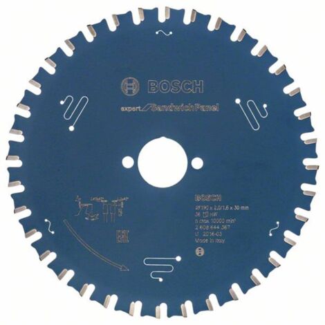 Bosch – Lame de scie circulaire 190 mm – Alésage 30 mm – 36 dents Microteq pour panneaux sandwich – Coupe nette sans éclat