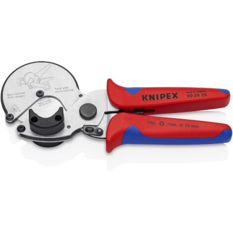 KNIPEX 90 25 25 Coupe-tubes pour tubes multicouche et tubes en plastique avec poignées multimatières chromée 210 mm