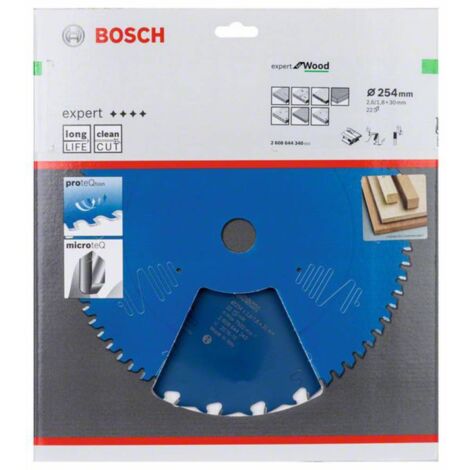 Bosch Accessories Expert for Wood 2608644340 Lame de scie circulaire 254 x 30 x 1.8 mm Nombre de dents: 22 1 pc(s)