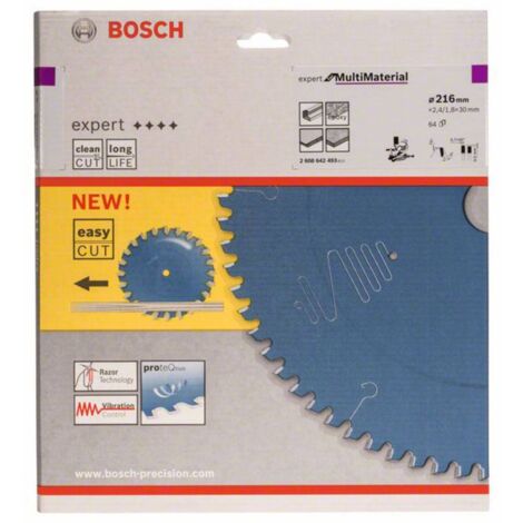 Bosch Accessories Expert for Multi Material 2608642493 Lame de scie circulaire 216 x 30 x 2.4 mm Nombre de dents: 64 1