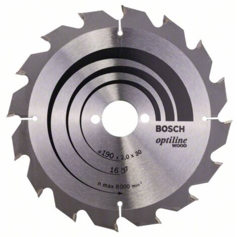 Bosch – Lame de scie circulaire pour bois dur 190mm – Alésage 30mm – 16 dents carbure – Coupe nette et précise – 2608641184