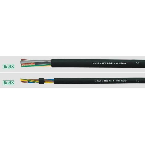 Cable A Gaine Caoutchouc Helukabel 50 H05rr F 3 G 0 75 Mm Noir 50 M