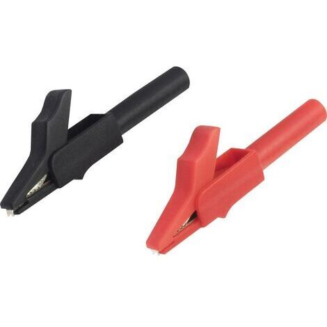 VOLTCRAFT MSK-102 Pince crocodile femelle 4 mm noir, rouge S407271 (1/5)