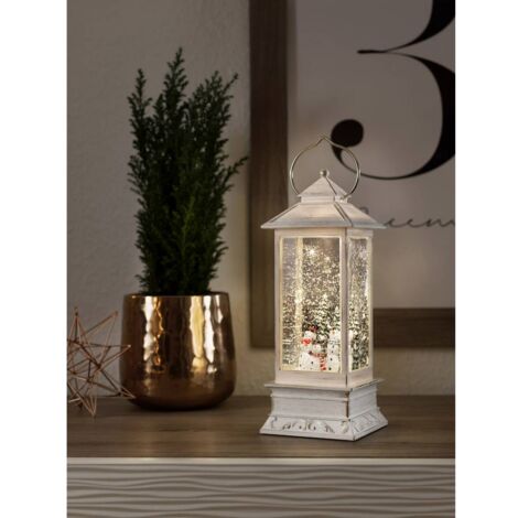 Konstsmide 4365-200 Lanterne à LED bonhommes de neige blanc chaud LED blanc enneigé, rempli d'eau, minuteur, avec inter (1/3)