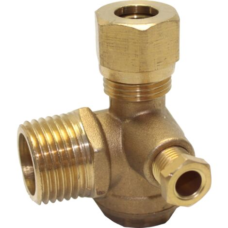 Clapet anti-retour 9048053 1/2 pouce AG pour air comprimé – Raccord pour tuyau de pression 10 mm – Laiton durable – Aerotec
