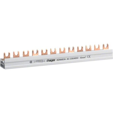 Hager KDN463A Rail de phase 4 pôles 63 A (1/2)
