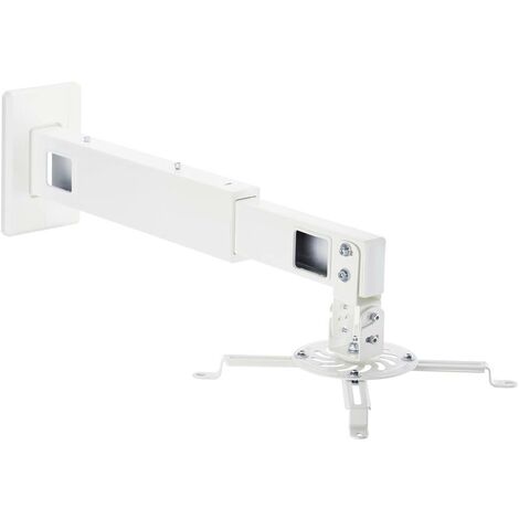 SpeaKa Professional SP-PWM-101 Supporto A Parete Per Proiettore - Ruotabile, Distanza Regolabile Fino A 600 Mm, Bianco