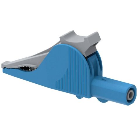 Electro PJP 5066-IEC-CD1-Bl Pince crocodile enfichable 4 mm CAT III 1000 V, CAT IV 600 V bleu (1/2)