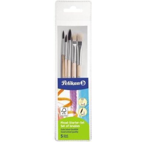 Pelikan 718163 Pinceau pour peintures à l'huile ou à l'eau 5 pièces Taille du pinceau: 2, 4, 6, 10 (1/3)