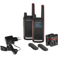 Talkie-walkie PMR 16 canaux – Portée jusqu’à 10 km – Autonomie 18h – Protection IPX2 – Éclairage LED intégré – Lot de 2 – Motorola